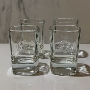 LOT 4 Jack Daniel's Shot Glass Set of 4 Square Jack Daniel's Barware